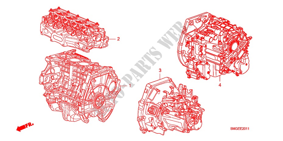 MOTOREINHEIT/GETRIEBE KOMPL.(1.8L) für Honda CIVIC 1.8 BASE 5 Türen 5 gang automatikgetriebe 2009