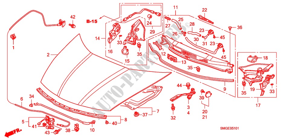 MOTORHAUBE(RH) für Honda CIVIC 2.2 VXI 5 Türen 6 gang-Schaltgetriebe 2010