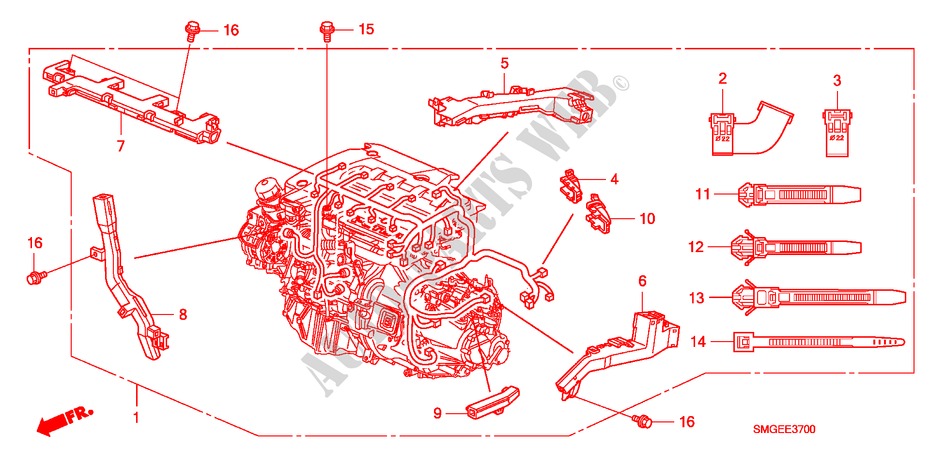 MOTORKABELBAUM(DIESEL) für Honda CIVIC 2.2 GT 5 Türen 6 gang-Schaltgetriebe 2010