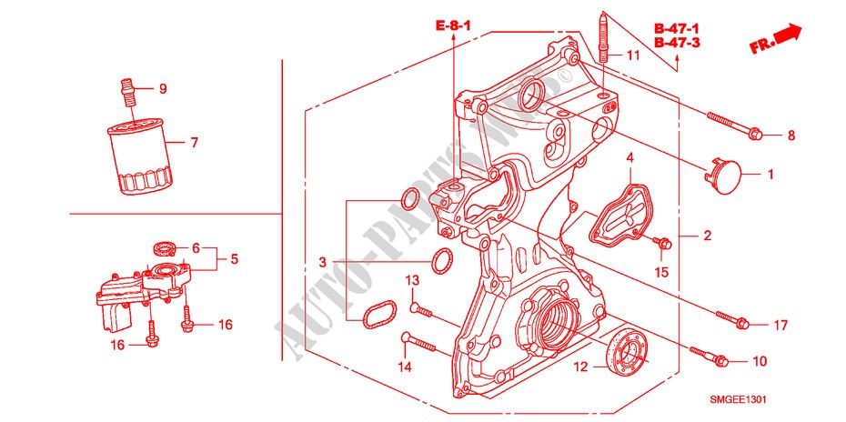 OELPUMPE(1.8L) für Honda CIVIC 1.8 ES 5 Türen 6 gang-Schaltgetriebe 2009