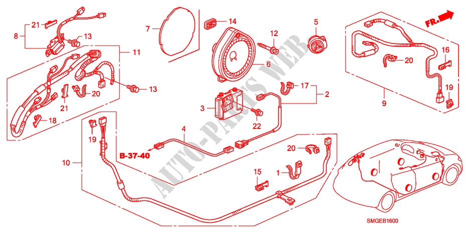 RADIOANTENNE(LH) für Honda CIVIC 2.2 SPORT 5 Türen 6 gang-Schaltgetriebe 2009