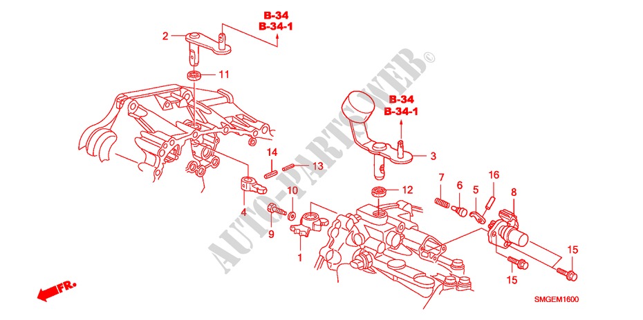 SCHALTARM/SCHALTHEBEL(DIESEL) für Honda CIVIC 2.2 GT 5 Türen 6 gang-Schaltgetriebe 2010