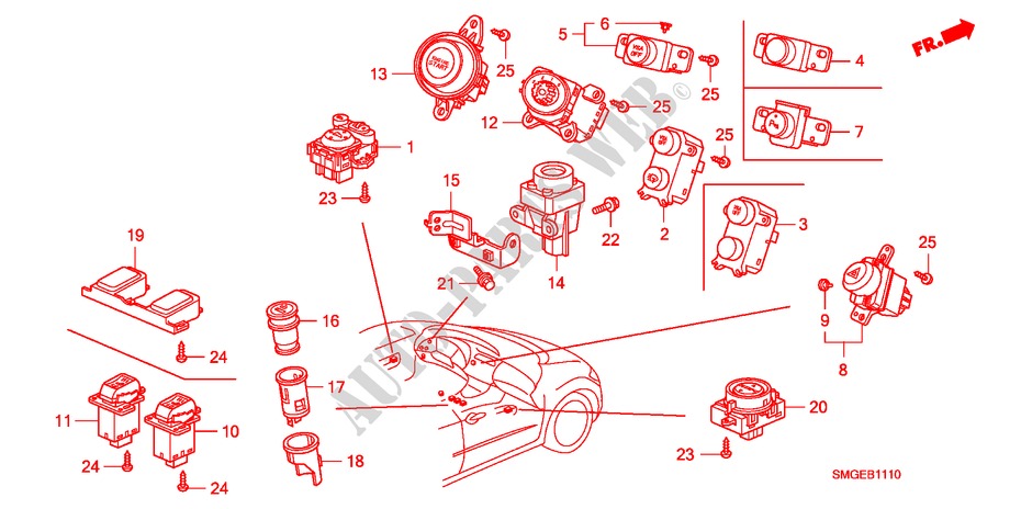 SCHALTER(LH) für Honda CIVIC 2.2 SPORT 5 Türen 6 gang-Schaltgetriebe 2009