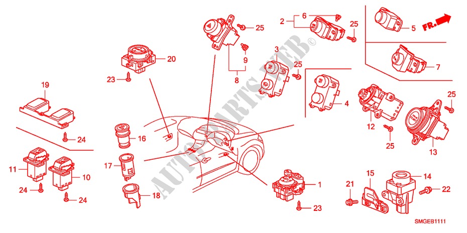 SCHALTER(RH) für Honda CIVIC 2.2 VXI 5 Türen 6 gang-Schaltgetriebe 2010