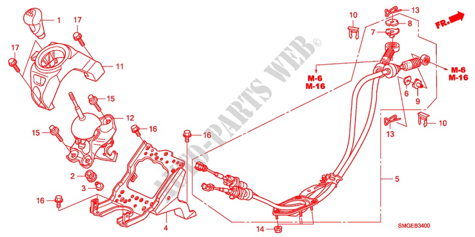 SCHALTHEBEL(LH) für Honda CIVIC 2.2 SPORT 5 Türen 6 gang-Schaltgetriebe 2009