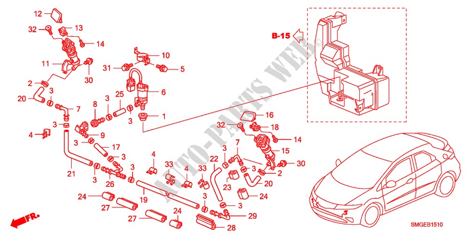 SCHEINWERFERWASCHER für Honda CIVIC 2.2 SPORT 5 Türen 6 gang-Schaltgetriebe 2009
