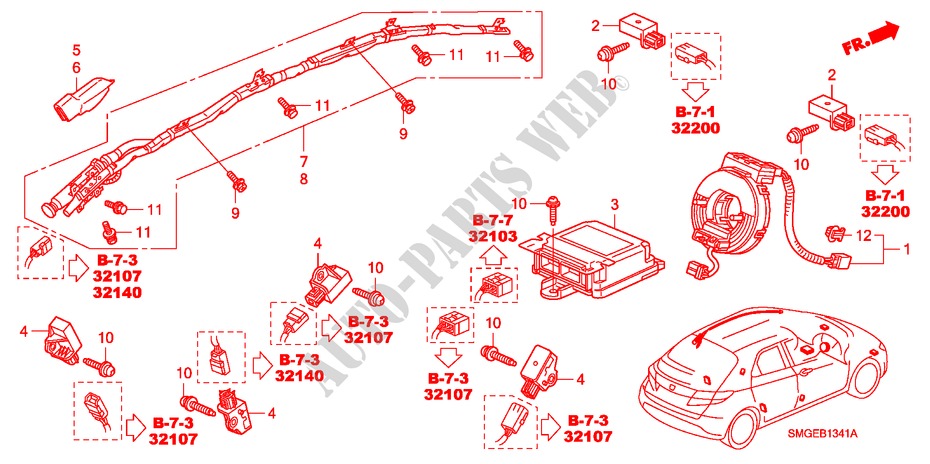 SRS EINHEIT(RH) für Honda CIVIC 2.2 VXI 5 Türen 6 gang-Schaltgetriebe 2010