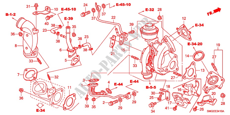 TURBOLADER(DIESEL) für Honda CIVIC 2.2 SPORT 5 Türen 6 gang-Schaltgetriebe 2009