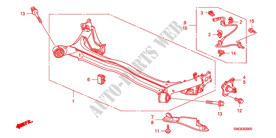 UNTERER ARM, HINTEN für Honda CIVIC 1.8 BASE 5 Türen 5 gang automatikgetriebe 2009
