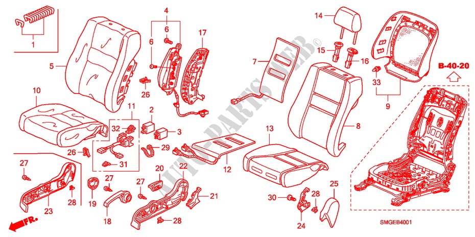 VORDERSITZ(R.) für Honda CIVIC 2.2 BASE 5 Türen 6 gang-Schaltgetriebe 2010