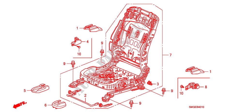 VORNE SITZKOMPONENTEN(L.) für Honda CIVIC 1.8 S 5 Türen 5 gang automatikgetriebe 2010