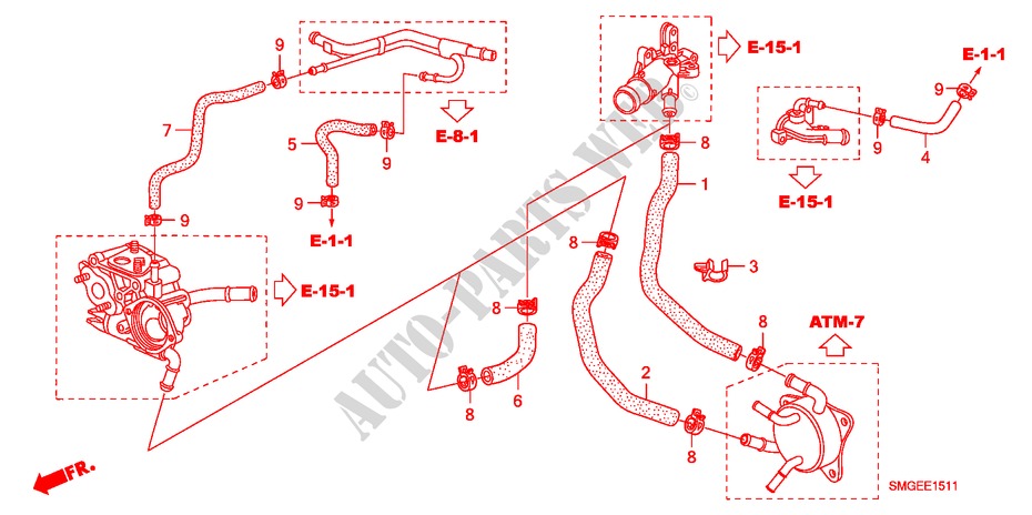 WASSERSCHLAUCH(1.8L) für Honda CIVIC 1.8 BASE 5 Türen 5 gang automatikgetriebe 2009