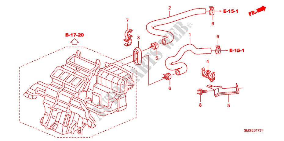 WASSERSCHLAUCH(LH)(1.8L) für Honda CIVIC 1.8 BASE 5 Türen 5 gang automatikgetriebe 2009