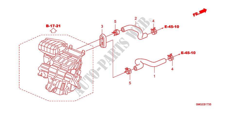 WASSERSCHLAUCH(RH)(DIESEL) für Honda CIVIC 2.2 VXI 5 Türen 6 gang-Schaltgetriebe 2010