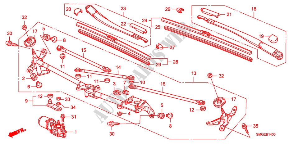 WINDSCHUTZSCHEIBENWISCHER(LH) für Honda CIVIC 1.8 BASE 5 Türen 5 gang automatikgetriebe 2009