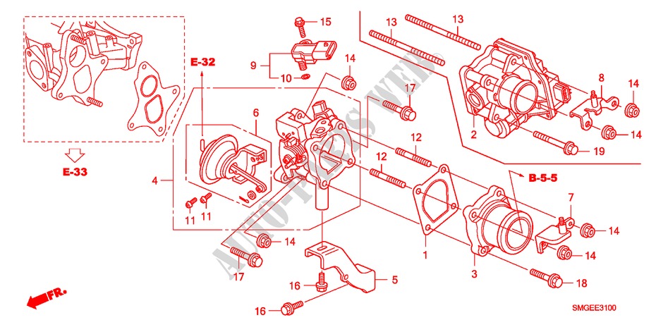 WIRBELSTEUERVENTIL(DIESEL) für Honda CIVIC 2.2 SPORT 5 Türen 6 gang-Schaltgetriebe 2009