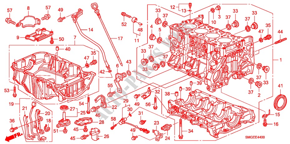 ZYLINDERBLOCK/OELWANNE(DIESEL) für Honda CIVIC 2.2 SPORT 5 Türen 6 gang-Schaltgetriebe 2009