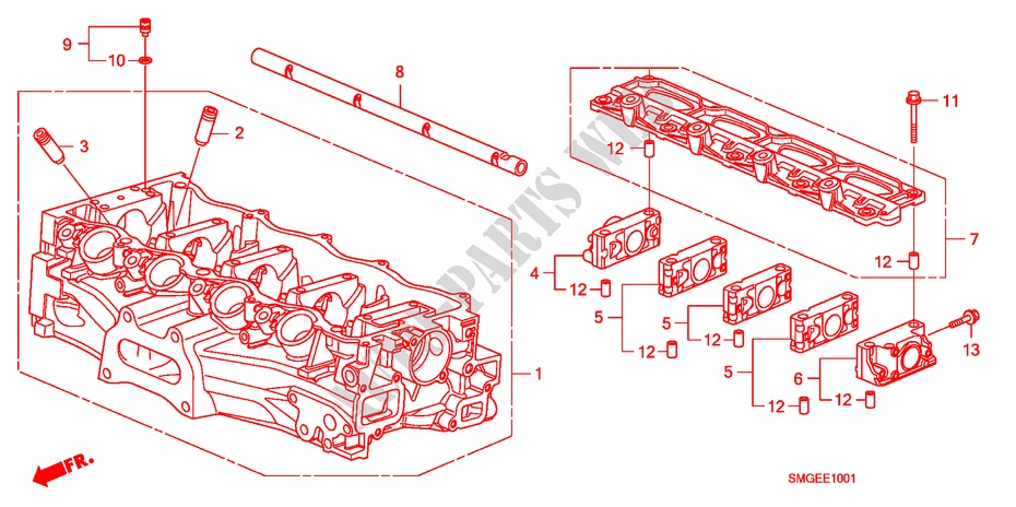 ZYLINDERKOPF(1.8L) für Honda CIVIC 1.8 BASE 5 Türen 5 gang automatikgetriebe 2009
