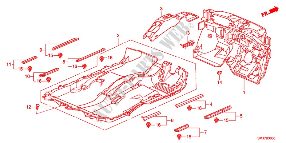 BODENMATTE für Honda CIVIC 1.4SE 5 Türen 6 gang-Schaltgetriebe 2011