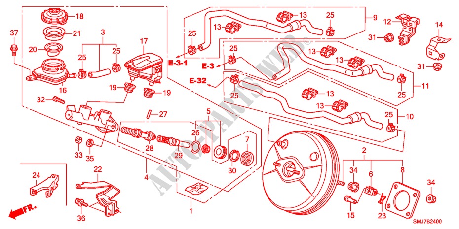 HAUPTBREMSZYLINDER/MASTER POWER(LH) für Honda CIVIC 1.8GT 5 Türen 5 gang automatikgetriebe 2011