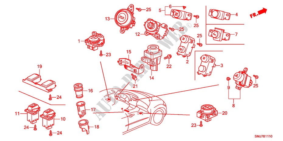 SCHALTER(LH) für Honda CIVIC 1.8GT 5 Türen 5 gang automatikgetriebe 2011