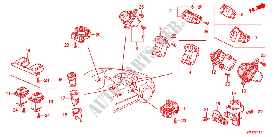 SCHALTER(RH) für Honda CIVIC 1.4SE 5 Türen 6 gang-Schaltgetriebe 2011