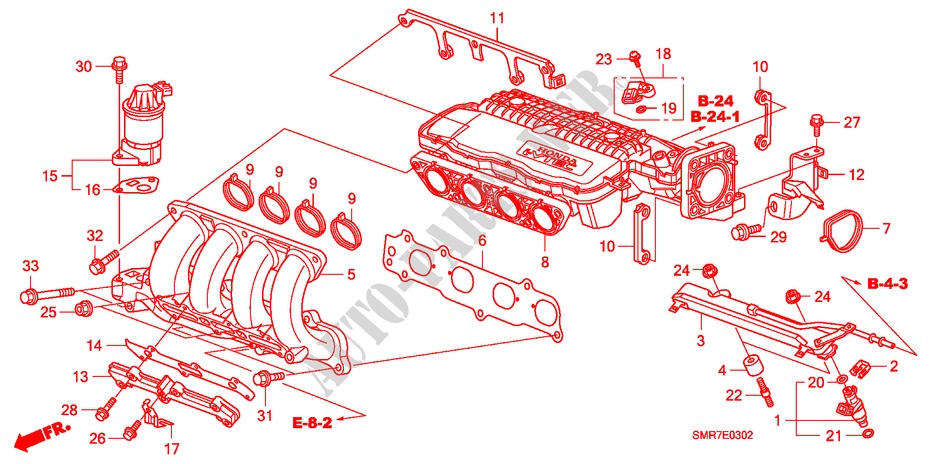 ANSAUGKRUEMMER(1.4L) für Honda CIVIC 1.4 TYPE S 3 Türen 6 gang-Schaltgetriebe 2009