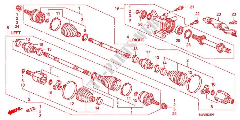 ANTRIEBSWELLE, VORNE/ HALBWELLE(DIESEL) für Honda CIVIC 2.2 TYPE S     DPF 3 Türen 6 gang-Schaltgetriebe 2009