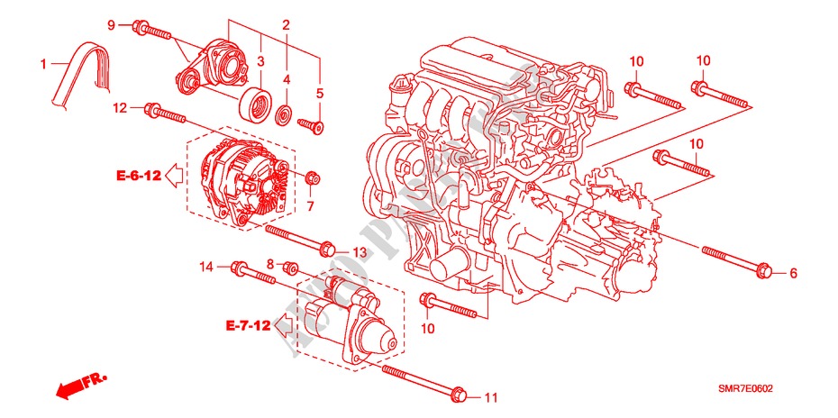 AUTOMATISCHE SPANNVORRICHTUNG(1.4L) für Honda CIVIC 1.4 TYPE S 3 Türen 6 gang-Schaltgetriebe 2009