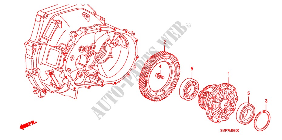 DIFFERENTIAL (1.4L) (1.8L) für Honda CIVIC 1.4 TYPE S 3 Türen 6 gang-Schaltgetriebe 2009