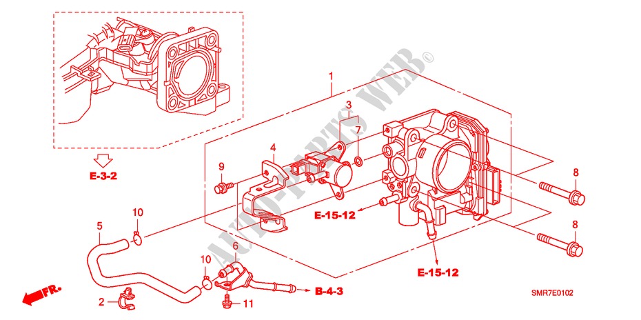 DROSSELKLAPPENGEHAEUSE(1.4L) für Honda CIVIC 1.4 TYPE S 3 Türen 6 gang-Schaltgetriebe 2009