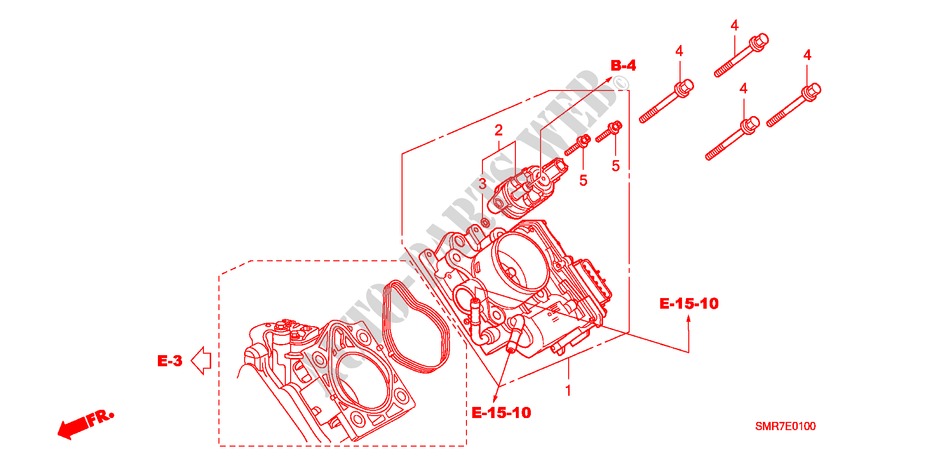 DROSSELKLAPPENGEHAEUSE(1.8L) für Honda CIVIC 1.8 TYPE S 3 Türen 6 gang-Schaltgetriebe 2007