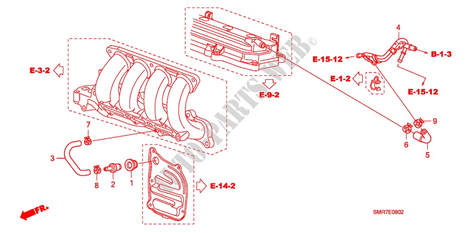 ENTLUEFTUNGSROHR(1.4L) für Honda CIVIC 1.4 TYPE S 3 Türen 6 gang-Schaltgetriebe 2009