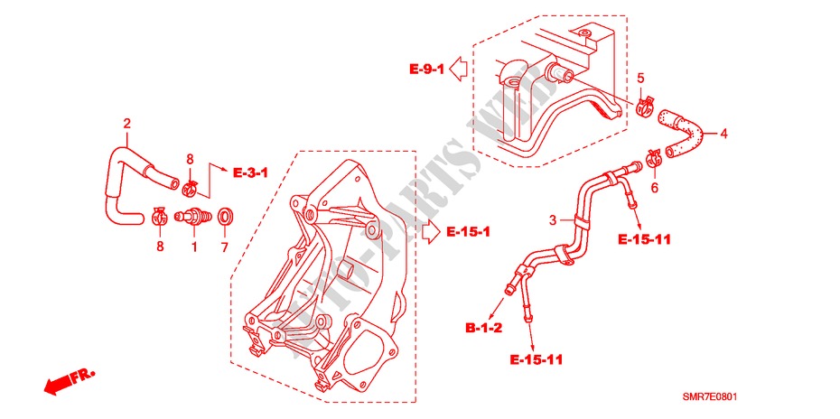 ENTLUEFTUNGSROHR(2.0L) für Honda CIVIC 2.0 TYPE R 3 Türen 6 gang-Schaltgetriebe 2007