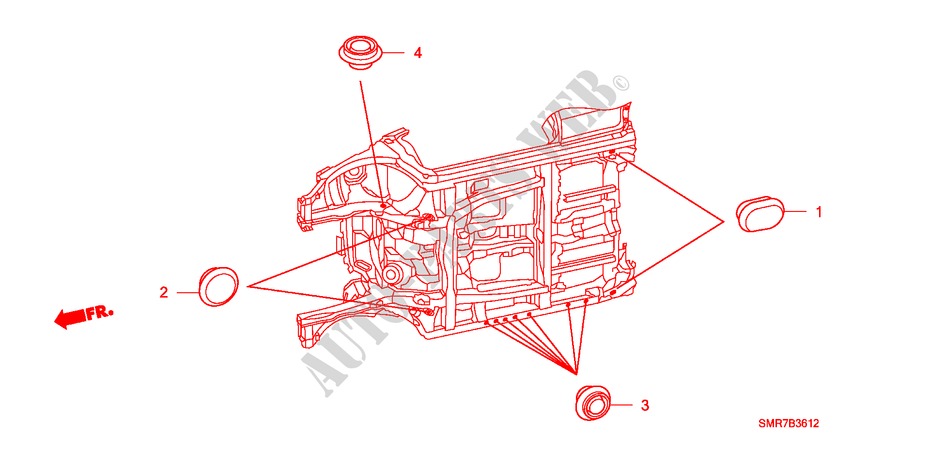 GUMMITUELLE(UNTEN) für Honda CIVIC 1.8 BASE 3 Türen 6 gang-Schaltgetriebe 2007