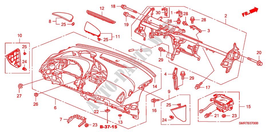 INSTRUMENTENBRETT(LH) für Honda CIVIC 2.0 TYPE R 3 Türen 6 gang-Schaltgetriebe 2007