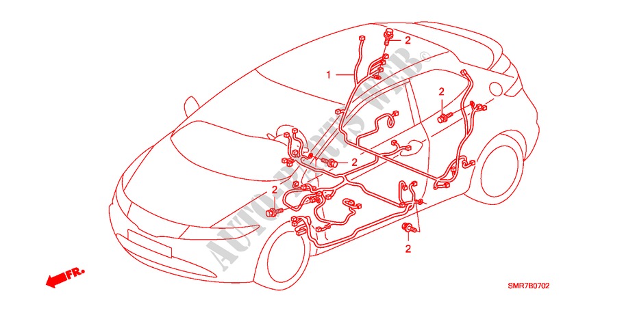KABELBAUM(LH)(2) für Honda CIVIC 1.8 TYPE S 3 Türen 6 gang-Schaltgetriebe 2007