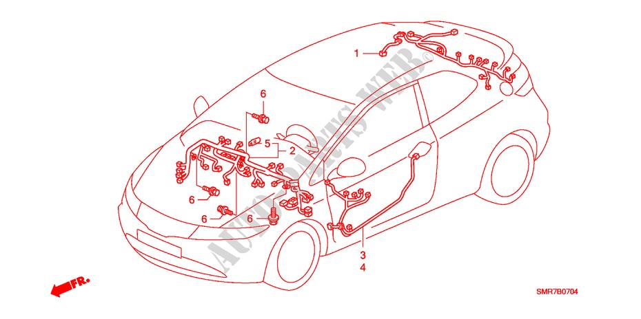 KABELBAUM(LH)(3) für Honda CIVIC 1.8 TYPE S 3 Türen 6 gang-Schaltgetriebe 2007