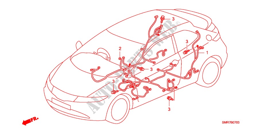 KABELBAUM(RH)(2) für Honda CIVIC 1.8 BASE 3 Türen Intelligent Schaltgetriebe 2008