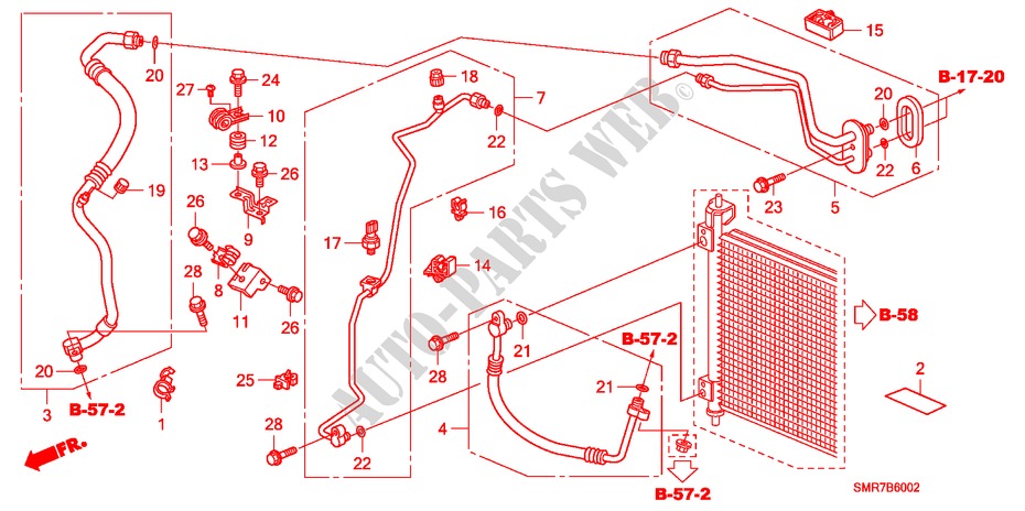 KLIMAANLAGE (SCHLAEUCHE/LEITUNGEN) (LH) (2) für Honda CIVIC 2.0 TYPE-R 3 Türen 6 gang-Schaltgetriebe 2009