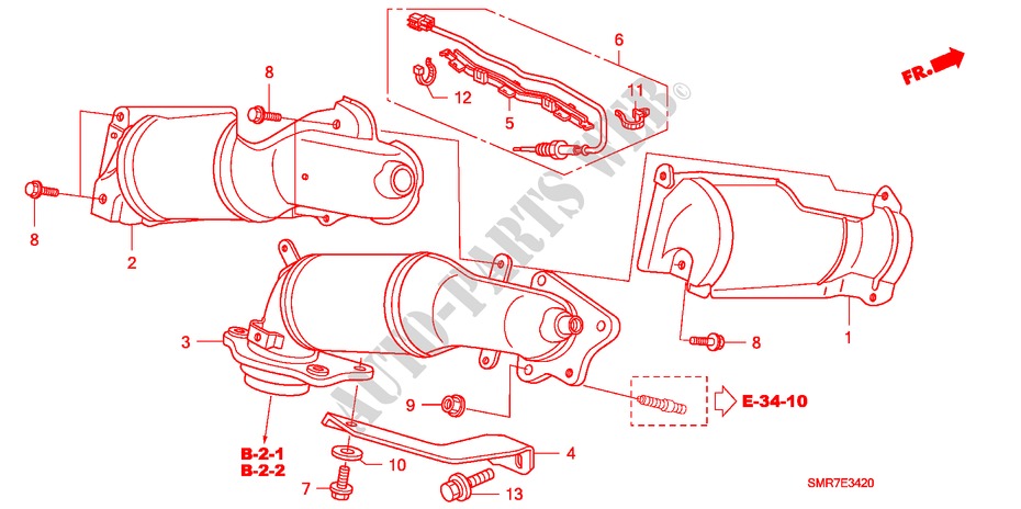 KONVERTER(DIESEL) für Honda CIVIC 2.2 TYPE S 3 Türen 6 gang-Schaltgetriebe 2007