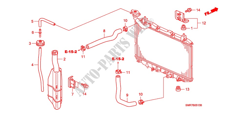 KUEHLERSCHLAUCH/RESERVETANK(1.4L) für Honda CIVIC 1.4 TYPE S 3 Türen 6 gang-Schaltgetriebe 2009