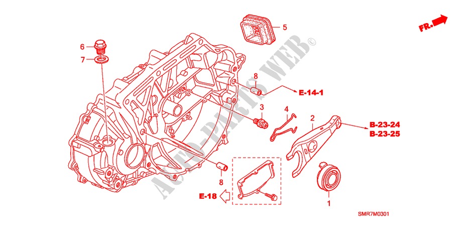 KUPPLUNGSFREIGABE (2.0L) für Honda CIVIC 2.0 TYPE-R 3 Türen 6 gang-Schaltgetriebe 2009