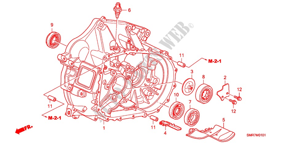 KUPPLUNGSGEHAEUSE(2.0L) für Honda CIVIC 2.0 TYPE R 3 Türen 6 gang-Schaltgetriebe 2007