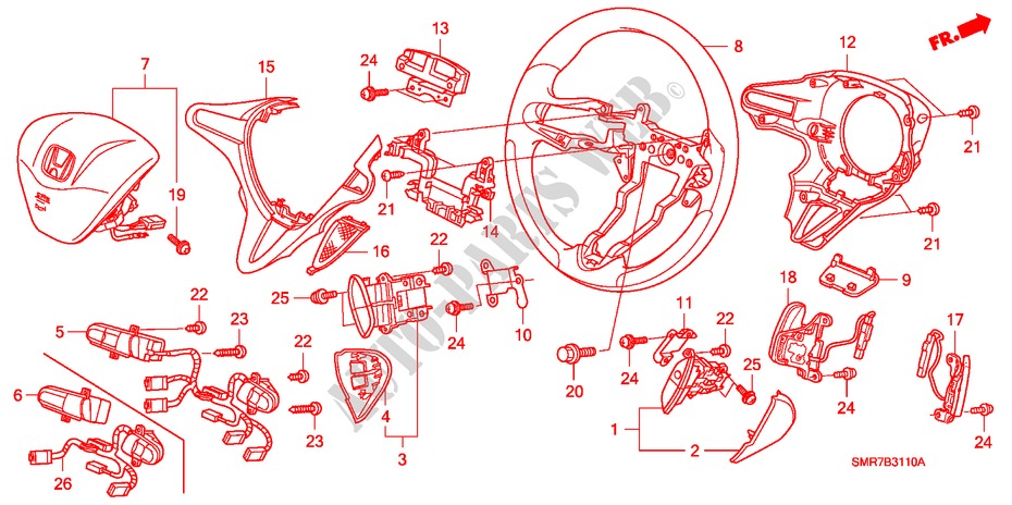 LENKRAD(SRS) für Honda CIVIC 2.2 TYPE S     DPF 3 Türen 6 gang-Schaltgetriebe 2008