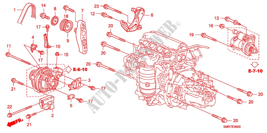 LICHTMASCHINENHALTERUNG (1.8L) für Honda CIVIC 1.8 TYPE S 3 Türen 6 gang-Schaltgetriebe 2007