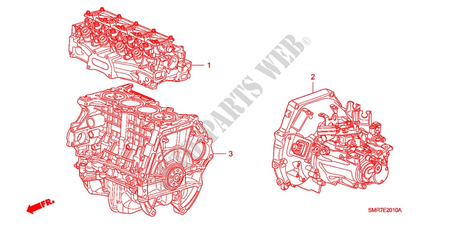 MOTOREINHEIT/ GETRIEBE KOMPL.(1.8L) für Honda CIVIC 1.8 TYPE S 3 Türen Intelligent Schaltgetriebe 2009