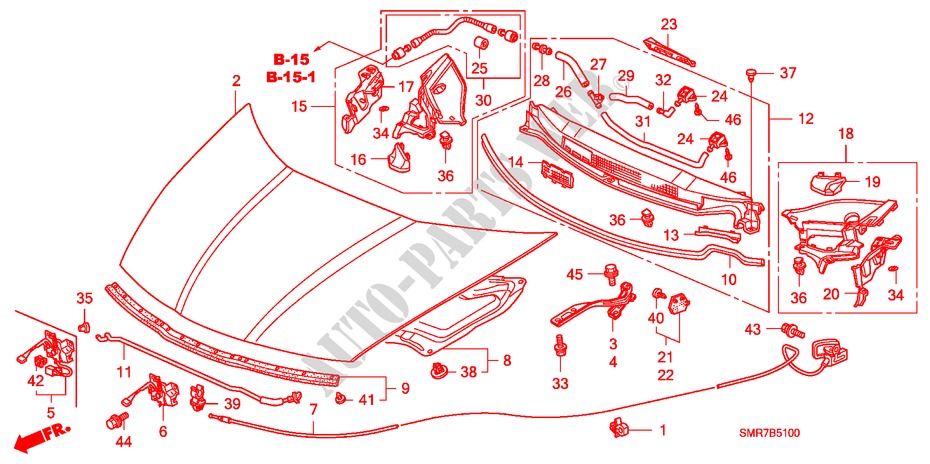 MOTORHAUBE(LH) für Honda CIVIC 1.8 TYPE S 3 Türen 6 gang-Schaltgetriebe 2007