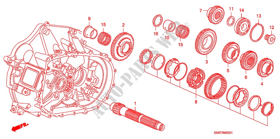 NEBENWELLE(2.0L) für Honda CIVIC 2.0 TYPE R 3 Türen 6 gang-Schaltgetriebe 2009