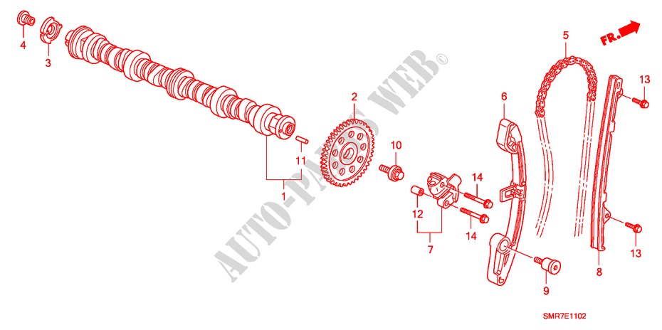 NOCKENWELLE/NOCKENWELLENKETTE(1.4L) für Honda CIVIC 1.4 TYPE S 3 Türen 6 gang-Schaltgetriebe 2009